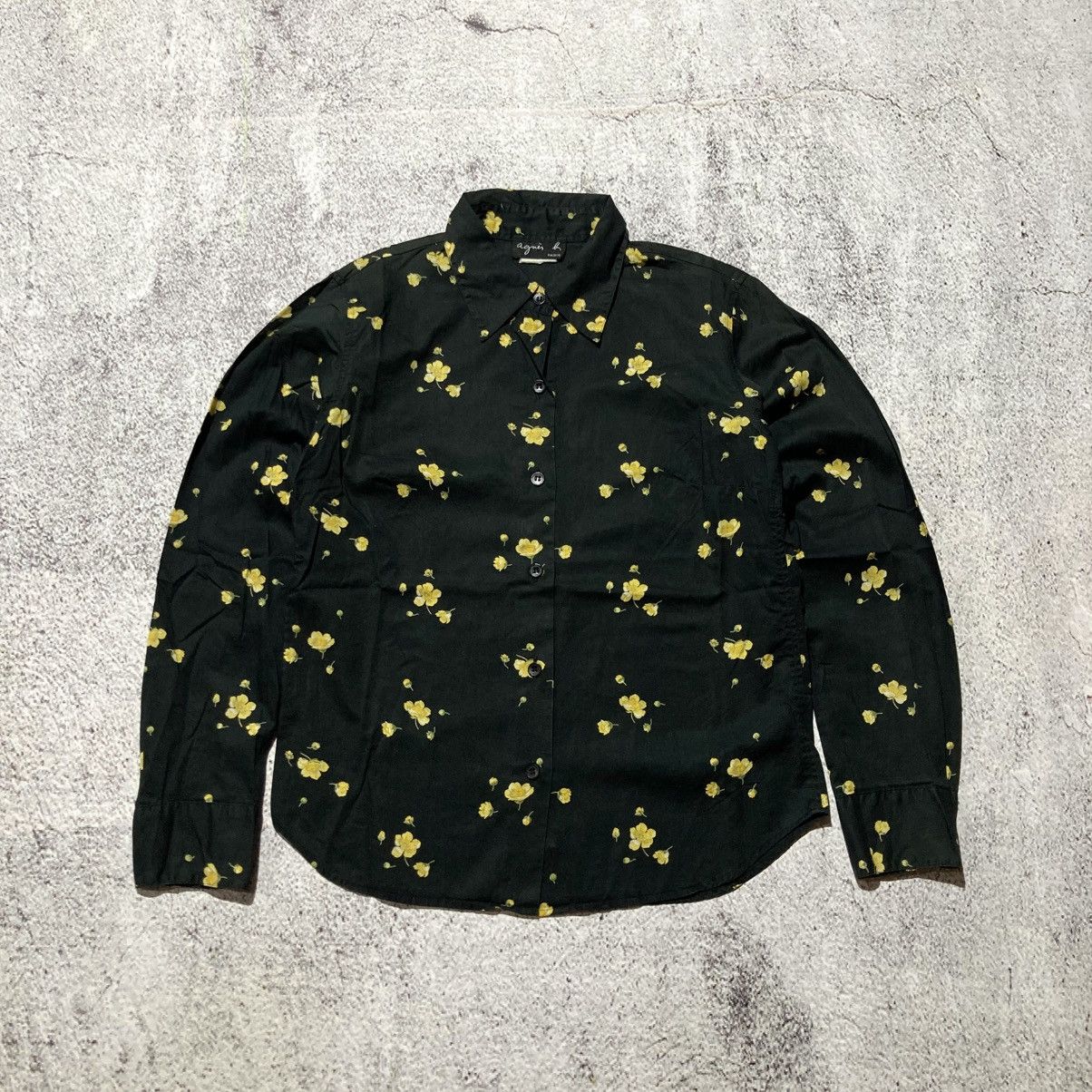 agnes b. 🇫🇷Vintage agnes b. Paris Flowers Button Up Shirt Luxury Black Size US S / EU 44-46 / 1 - 1 Thumbnail