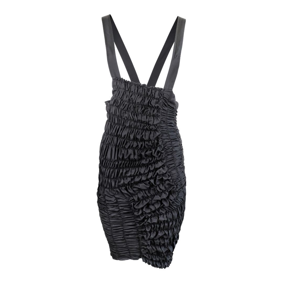 Vintage 1989 Comme Des Garçons Black Ruched Suspender Dress