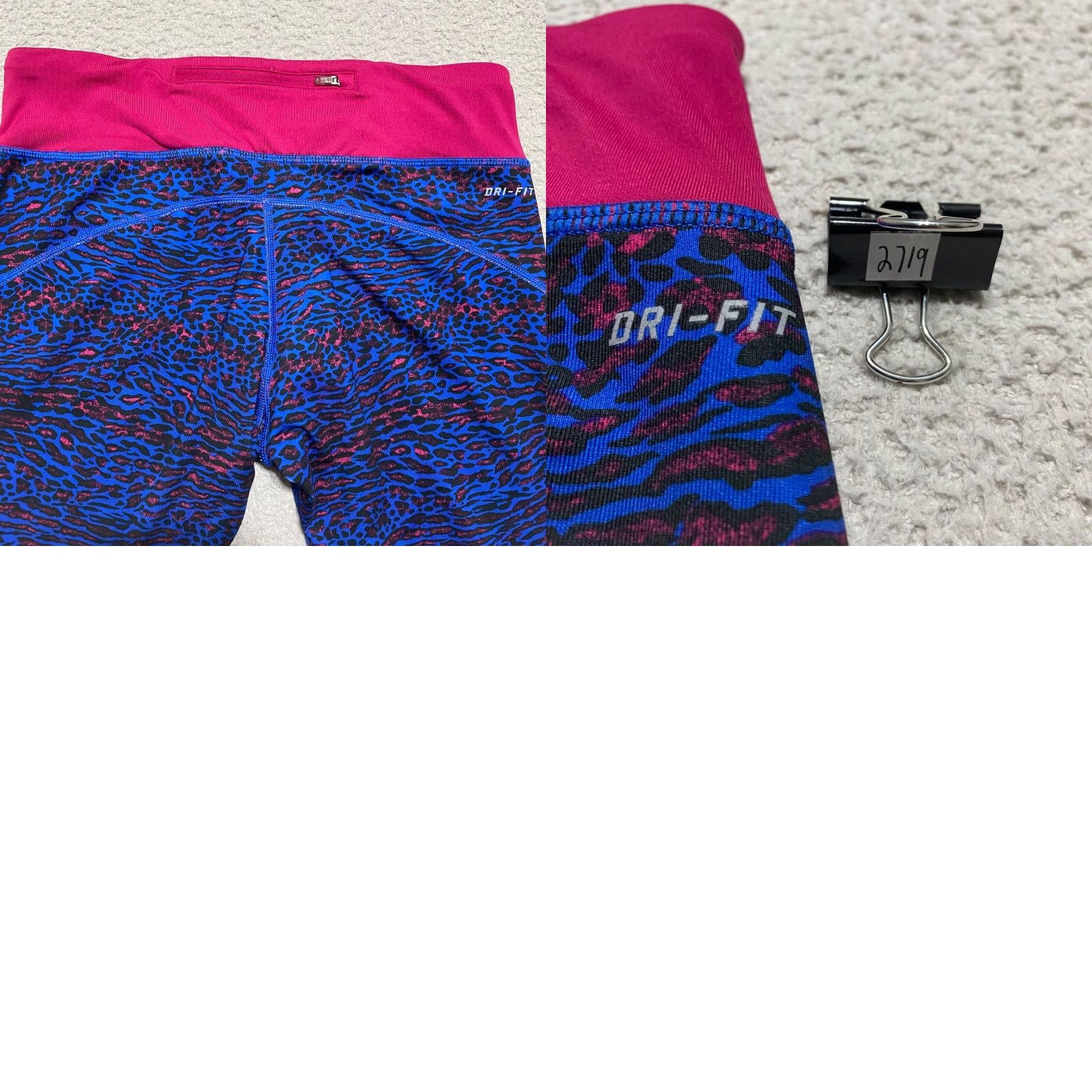 Nike Nike Dri-FIT Womens Capri Leggings M Multicolor Leopard Print Workout Yoga Pants Size 32" / US 10 / IT 46 - 8 Thumbnail
