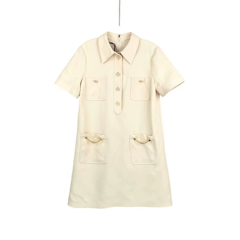 Gucci Gucci Gold buckle chain Polo collar short-sleeved dress Size S / US 4 / IT 40 - 1 Thumbnail