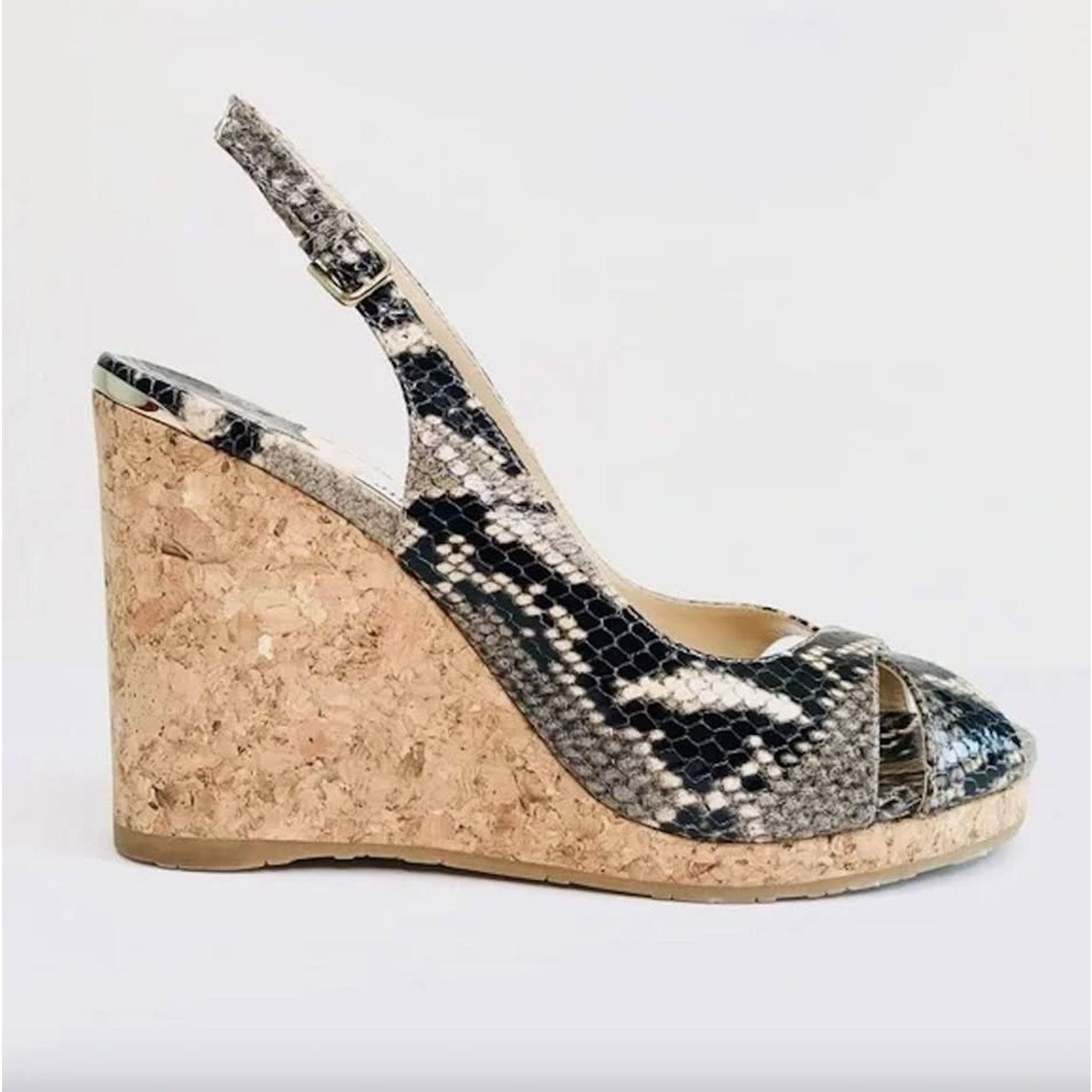 Jimmy Choo Jimmy Choo Amely Snake Print Slingback Wedge Sandals Nw 40.5 Size US 10.5 / IT 40.5 - 7 Thumbnail