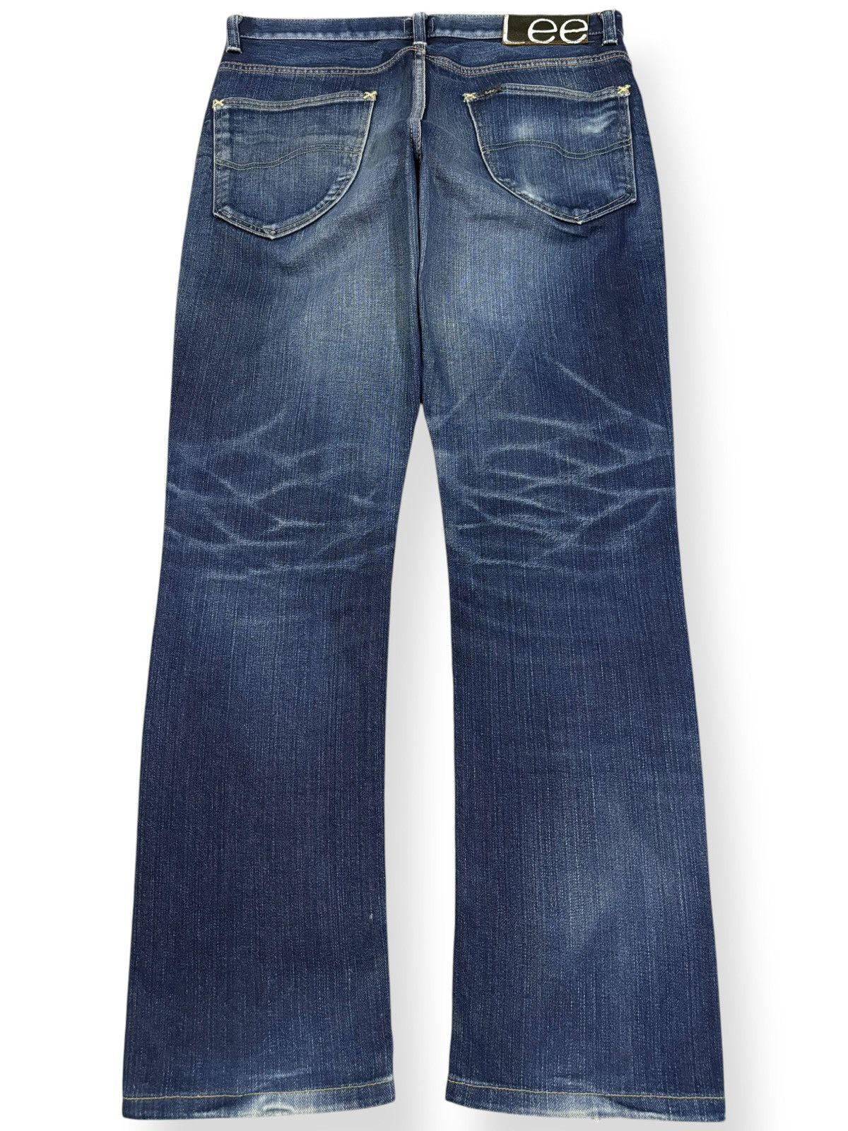 Lee × Number (N)ine Vintage Lee 1O1 Whiskers Wash Slim Straight Distressed Jeans Size US 32 / EU 48 - 2 Thumbnail
