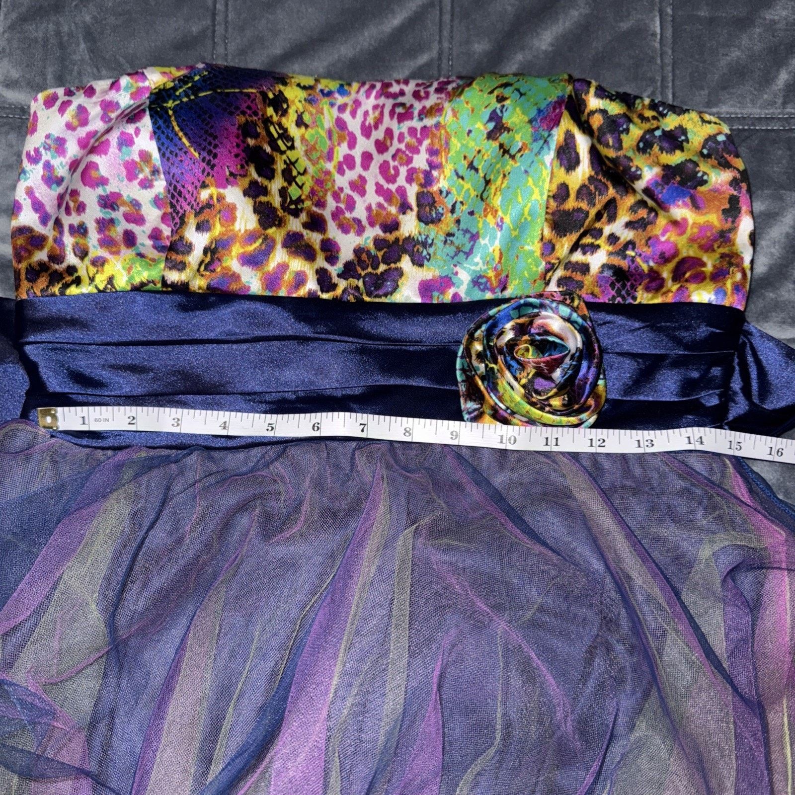 Other Strapless Multi Color Animal Print Tulle party dress Sz 13 Size XL / US 12-14 / IT 48-50 - 10 Thumbnail