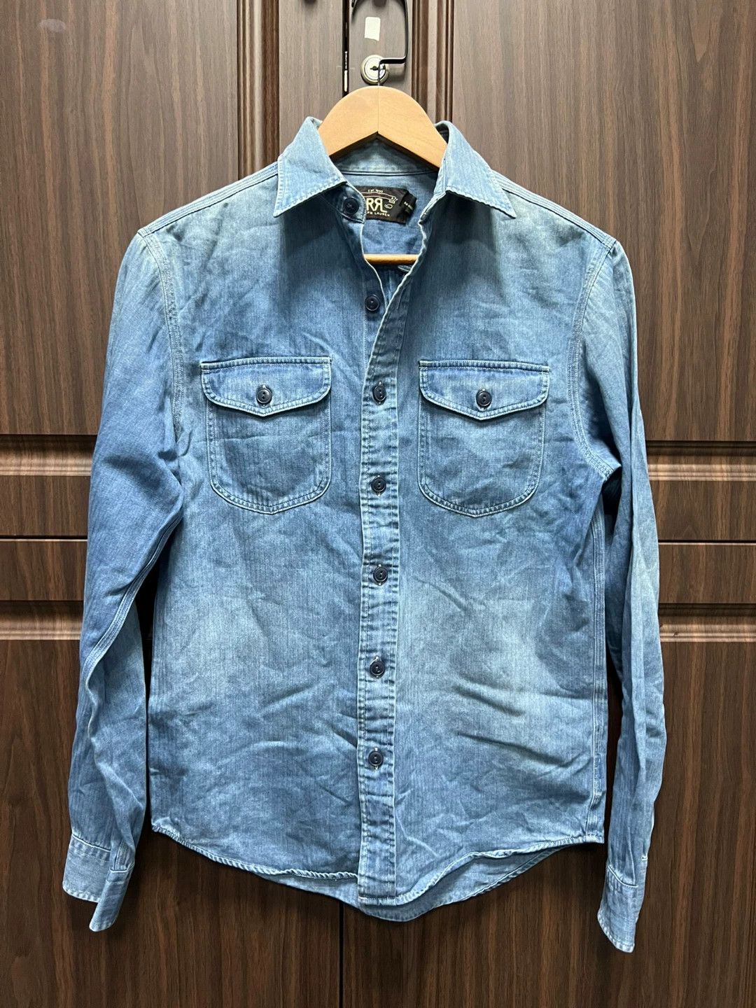 RRL Ralph Lauren RRL Denim Long Sleeve Shirt in Blue Size US XS / EU 42 / 0 - 1 Thumbnail