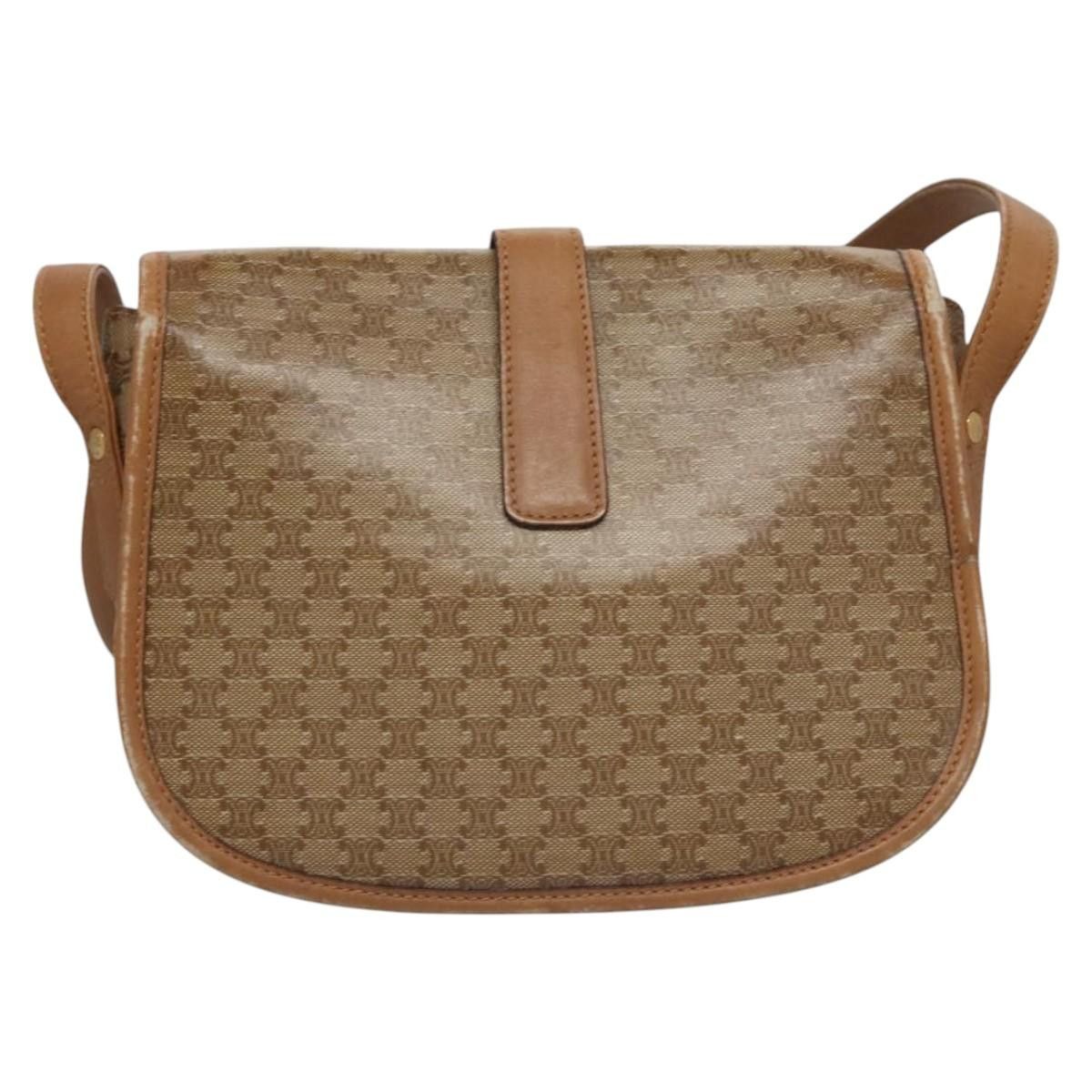 Celine CELINE Macadam Canvas Shoulder Bag Beige Size ONE SIZE - 3 Thumbnail