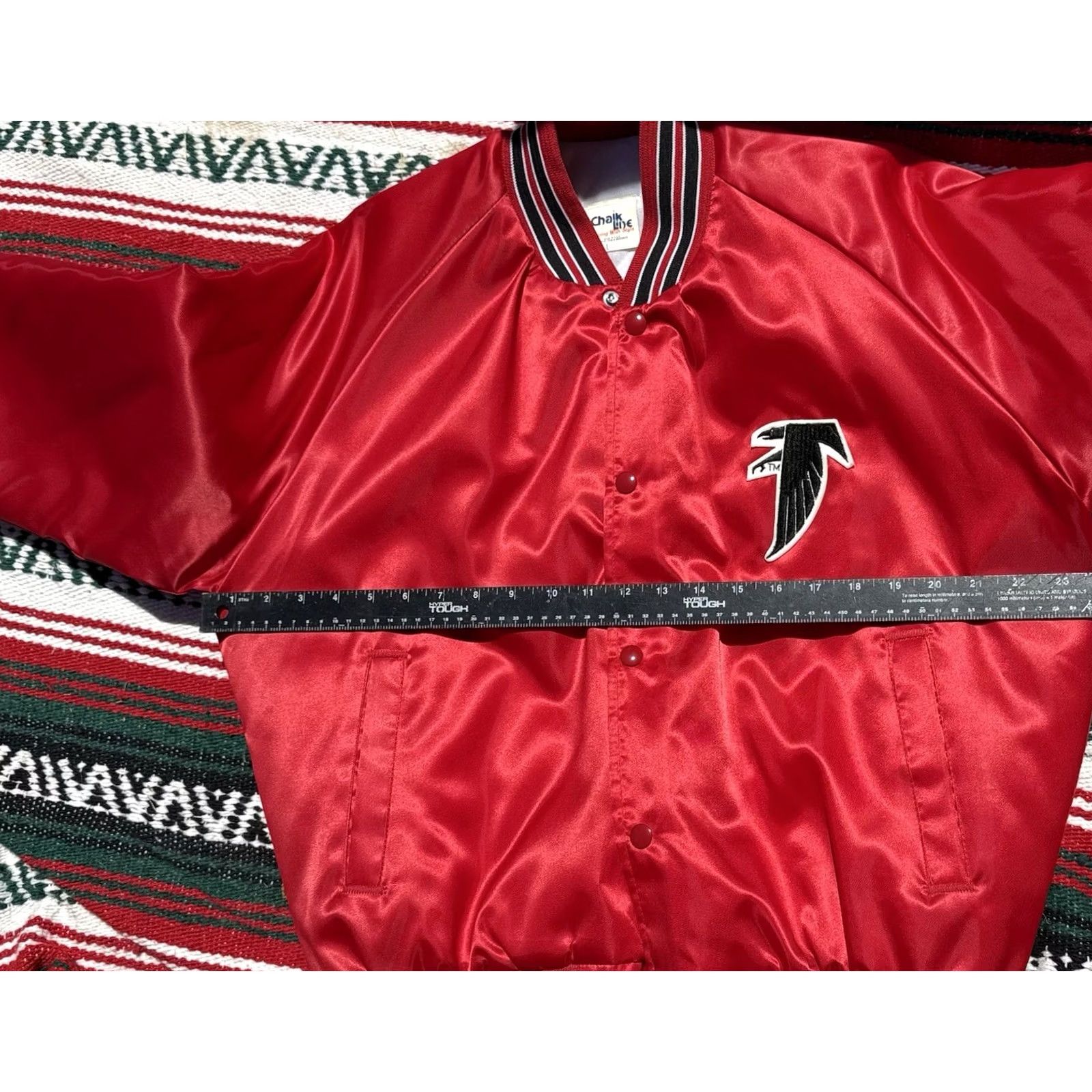 Chalk Line VINTAGE Chalk Line Atlanta Falcons Jacket Red L Satin Bomber Shirt/Outerwear Mens Vintage Size US L / EU 52-54 / 3 - 6 Thumbnail