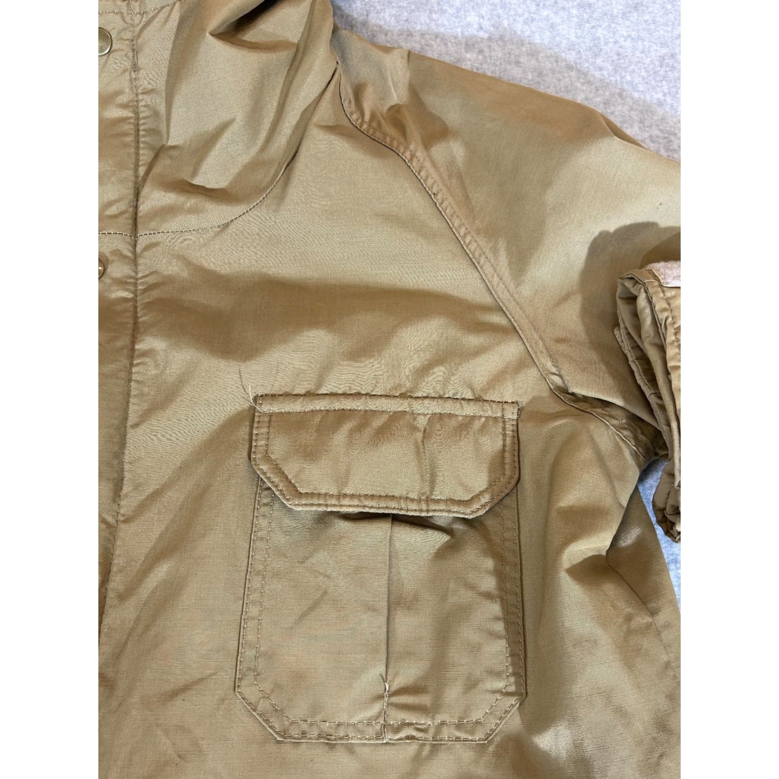 Vintage William Barry Struggle Gear Parka Jacket Mens MT Medium Green Wool Lined Hooded Full Zip Workwear Casual Winter Coat Size US M / EU 48-50 / 2 - 3 Thumbnail