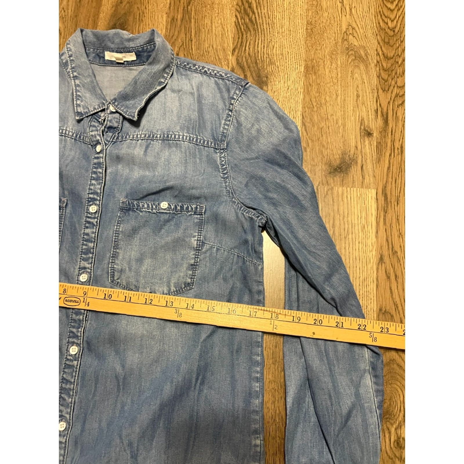 Vintage Maurices Shirt Womens Small Blue Jean Button Up Long Sleeve Shirt Casual Modern image? Size S / US 4 / IT 40 - 6 Thumbnail