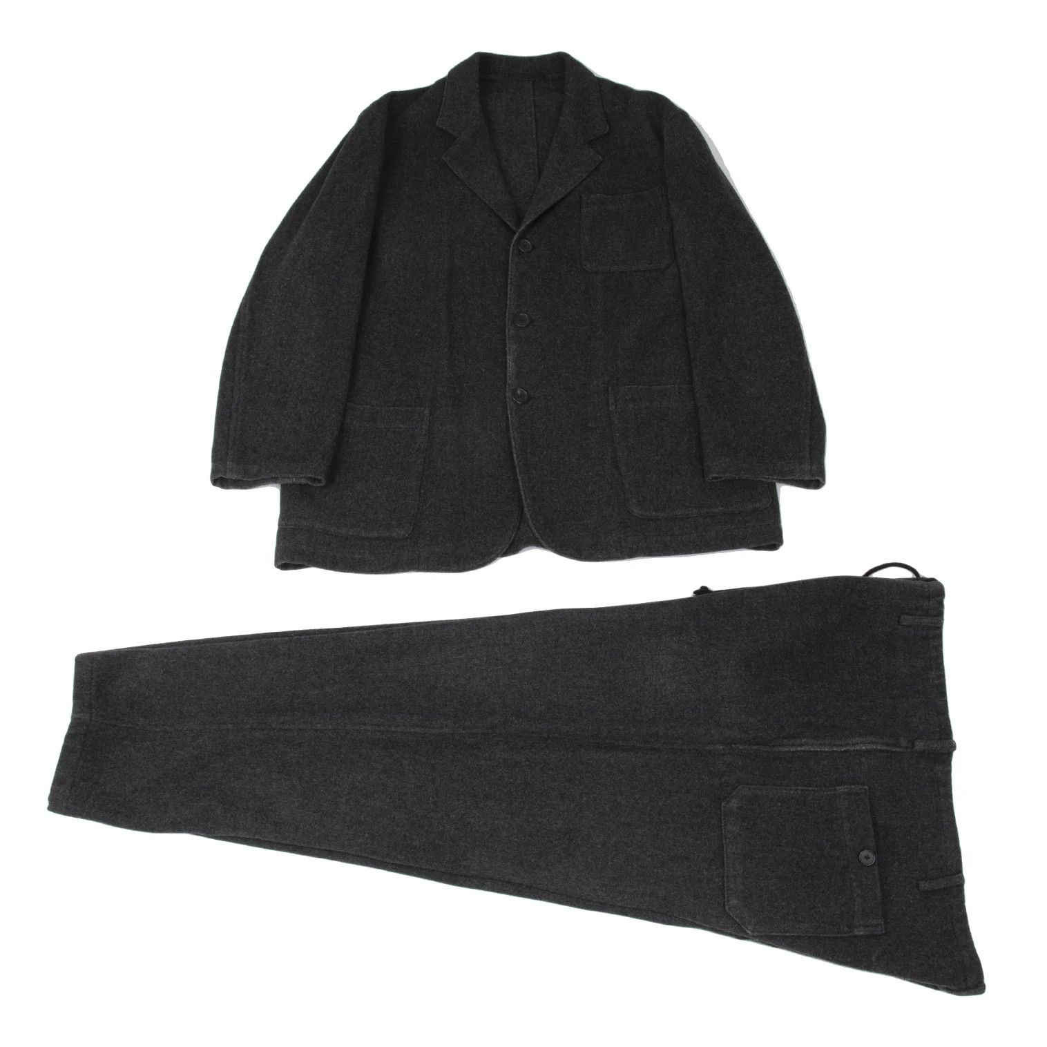 Jean Paul Gaultier Melton Wool Patch Pocket 3B Jacket in Gray Size US M / EU 48-50 / 2 - 15 Thumbnail