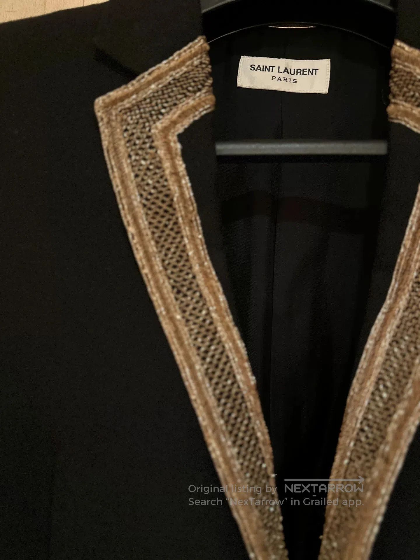 Saint Laurent Paris Saint Laurent Black Gold Trim Blazer. Size XXS / US 00 / IT 34 - 4 Thumbnail