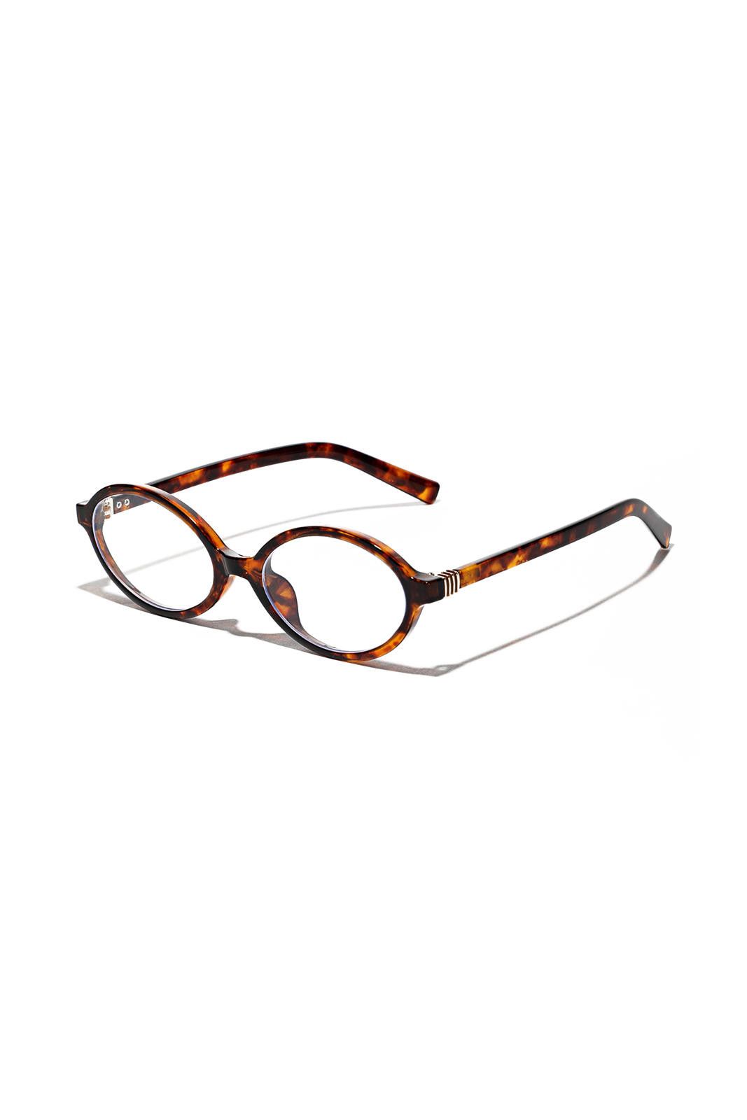 Other Y2k Retro Style Oval-frame tortoiseshell Brown Glasses OS Size ONE SIZE - 1 Thumbnail