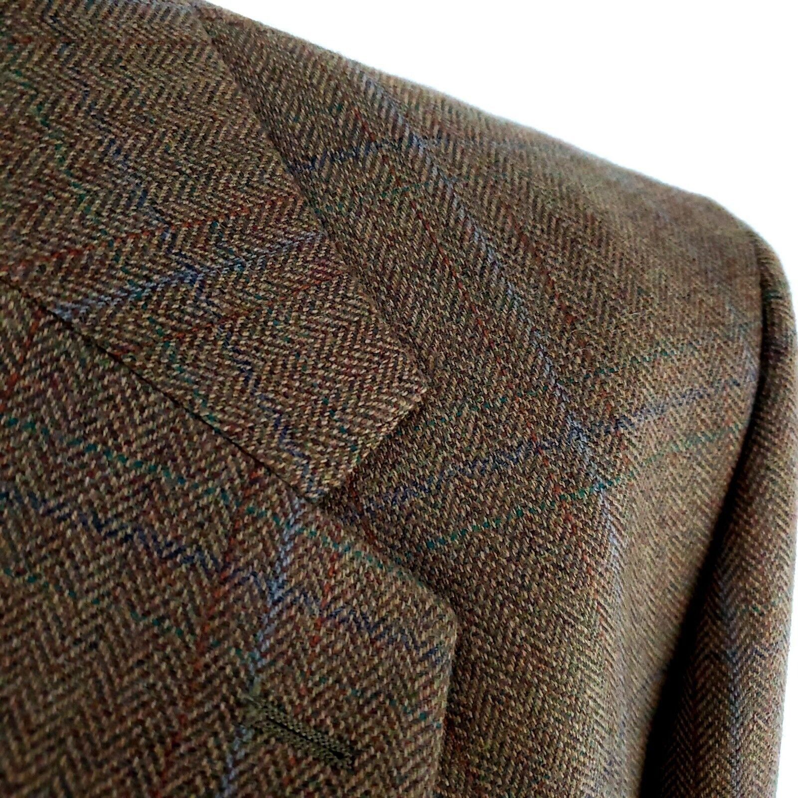 Alan Flusser Alan Flusser Lambswool Tweed 3 Button Sport Coat 44R Brown H Size 44R - 2 Thumbnail