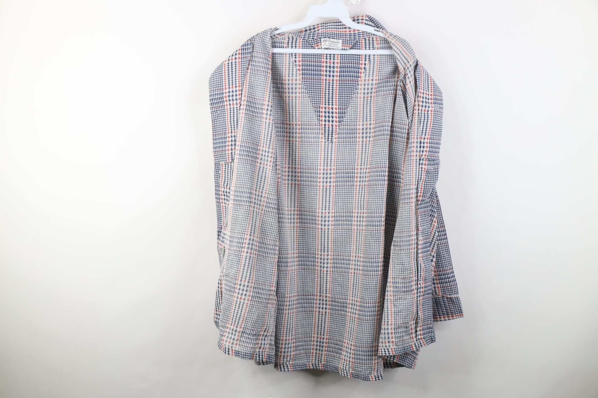 Vintage Vintage 70s Streetwear Plaid Lab Coat Button Jacket USA Size US XL / EU 56 / 4 - 11 Thumbnail
