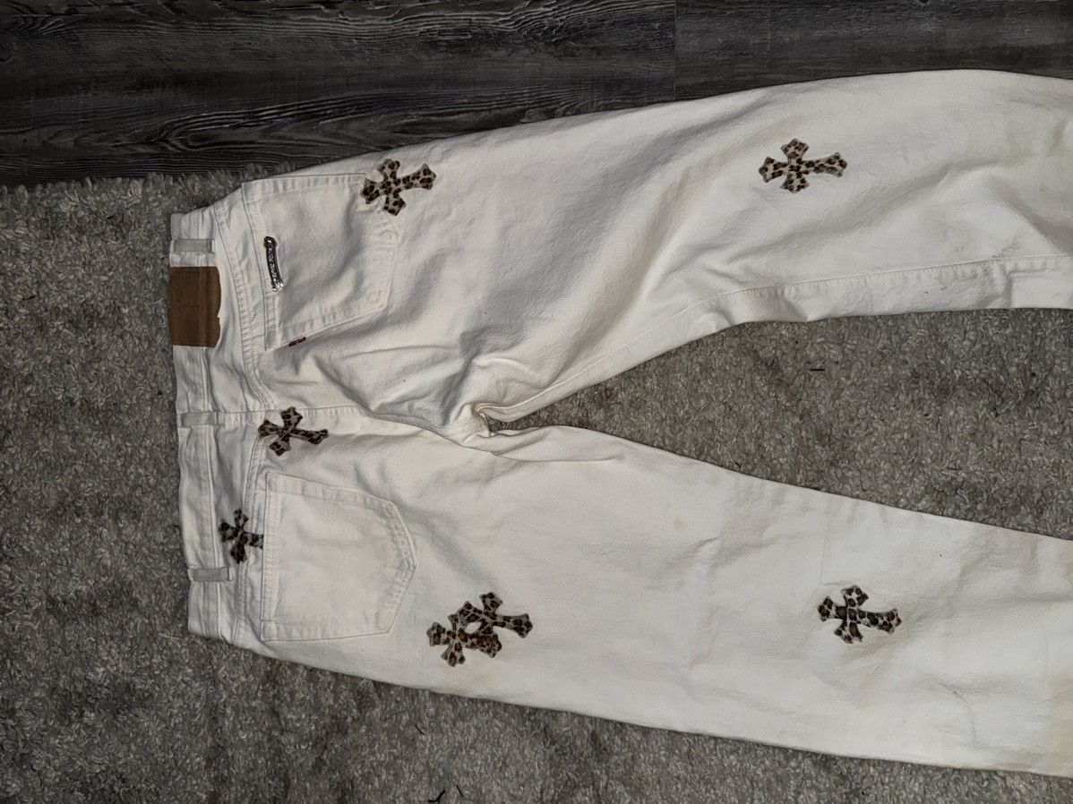 Chrome Hearts Chrome Hearts x Levis - White/ Leopard Cross patch denim Size US 33 - 6 Thumbnail