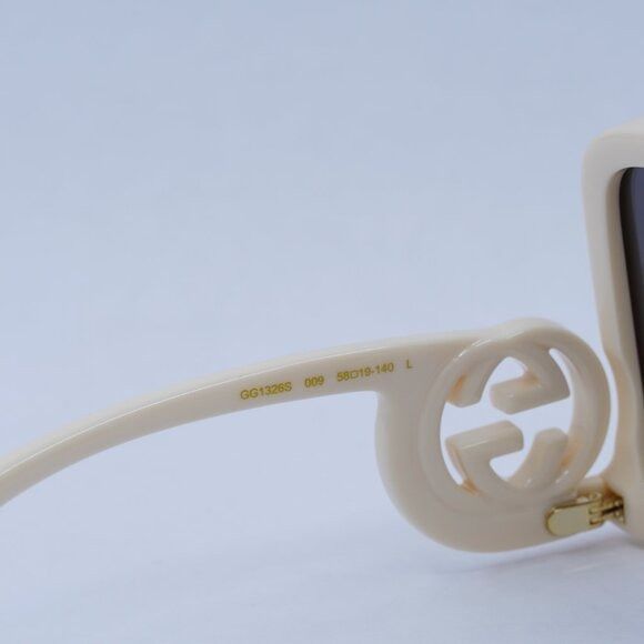 Gucci 🕶️ New Gucci GG1326S 009 Sunglasses - Ivory Frame Size ONE SIZE - 7 Thumbnail