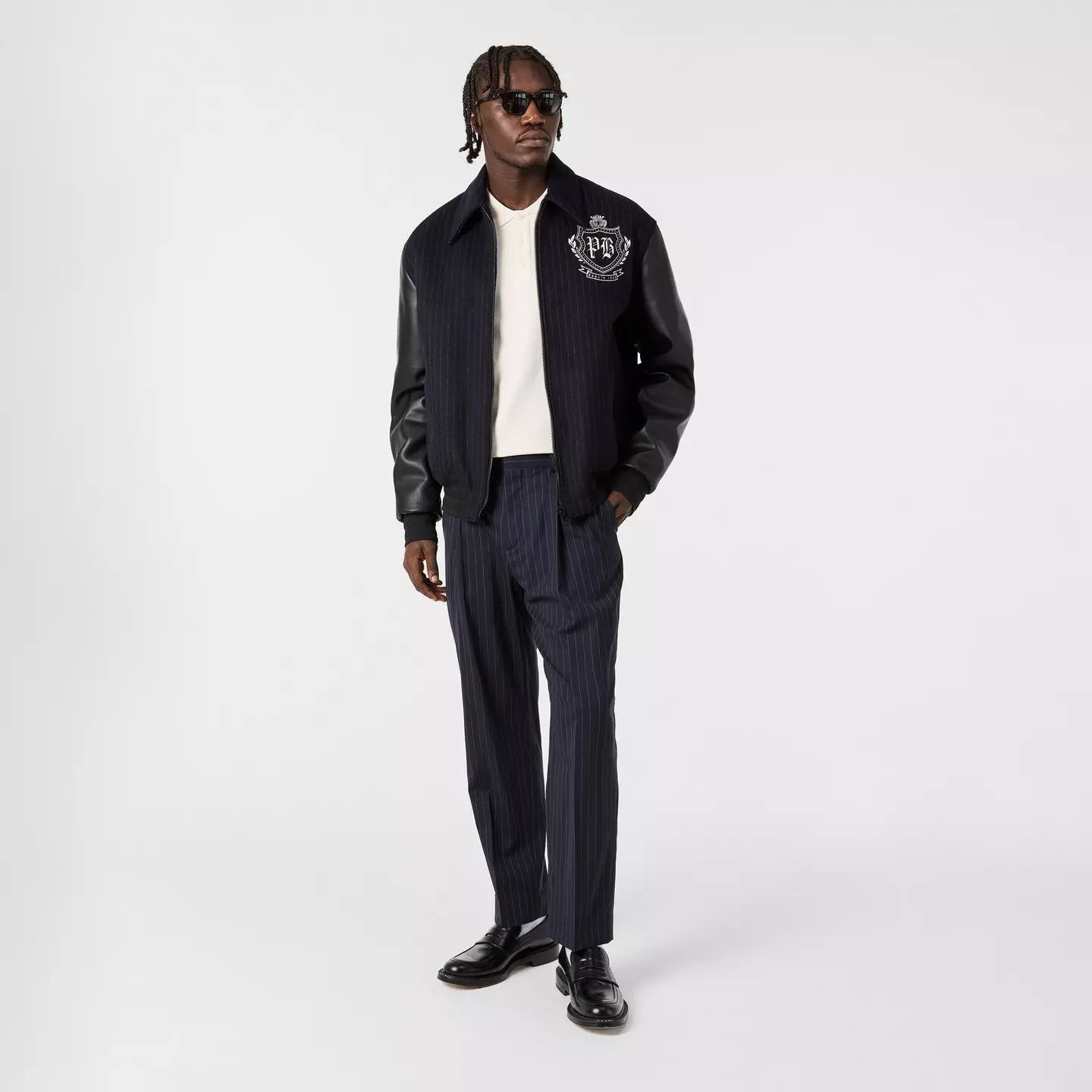 Balmain o1g2r1mq0426 Structured Varsity Jacket in Blue/Black Size US M / EU 48-50 / 2 - 6 Thumbnail
