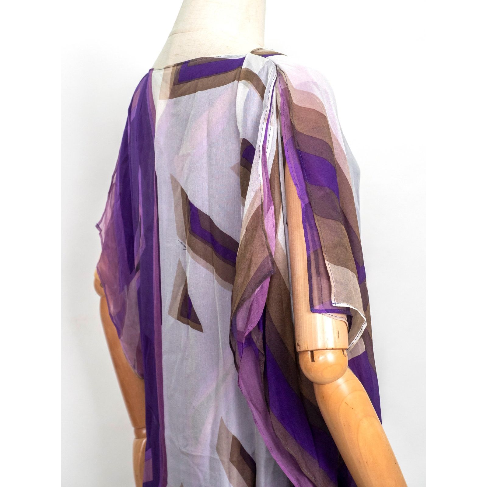 Gucci Gucci Purple Graphic Print Silk Dress Size S / US 4 / IT 40 - 6 Thumbnail