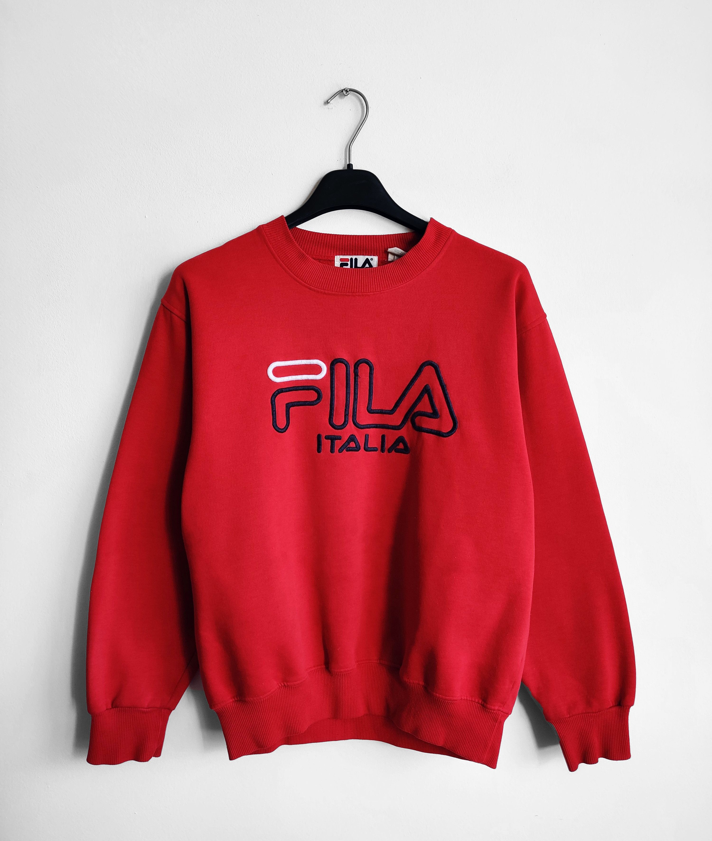 Fila Vintage Fila sweatshirt big logo red 90s Size US S / EU 44-46 / 1 - 1 Thumbnail