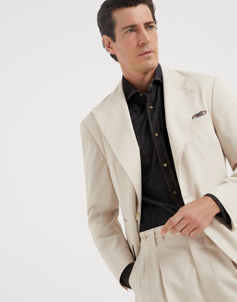 Brunello Cucinelli o1w1db10825 Suit-Type Jacket in Beige Size US M / EU 48-50 / 2 - 4 Thumbnail
