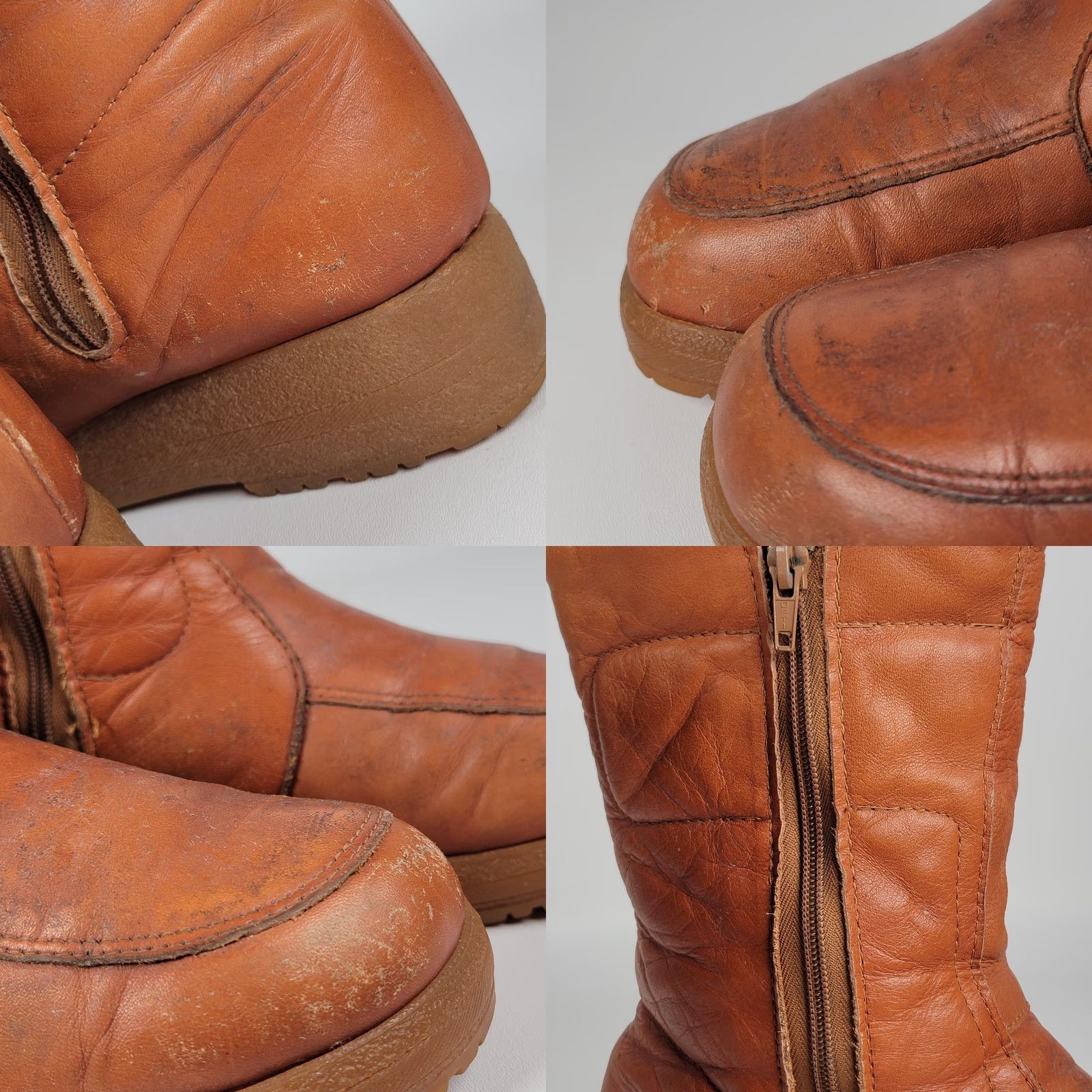 Blondo VINTAGE Blondo Leather Shearling Lined Zippered Boots Men 9 43 Brown 1980s Canada Mens Size US 9 / EU 42 - 9 Thumbnail
