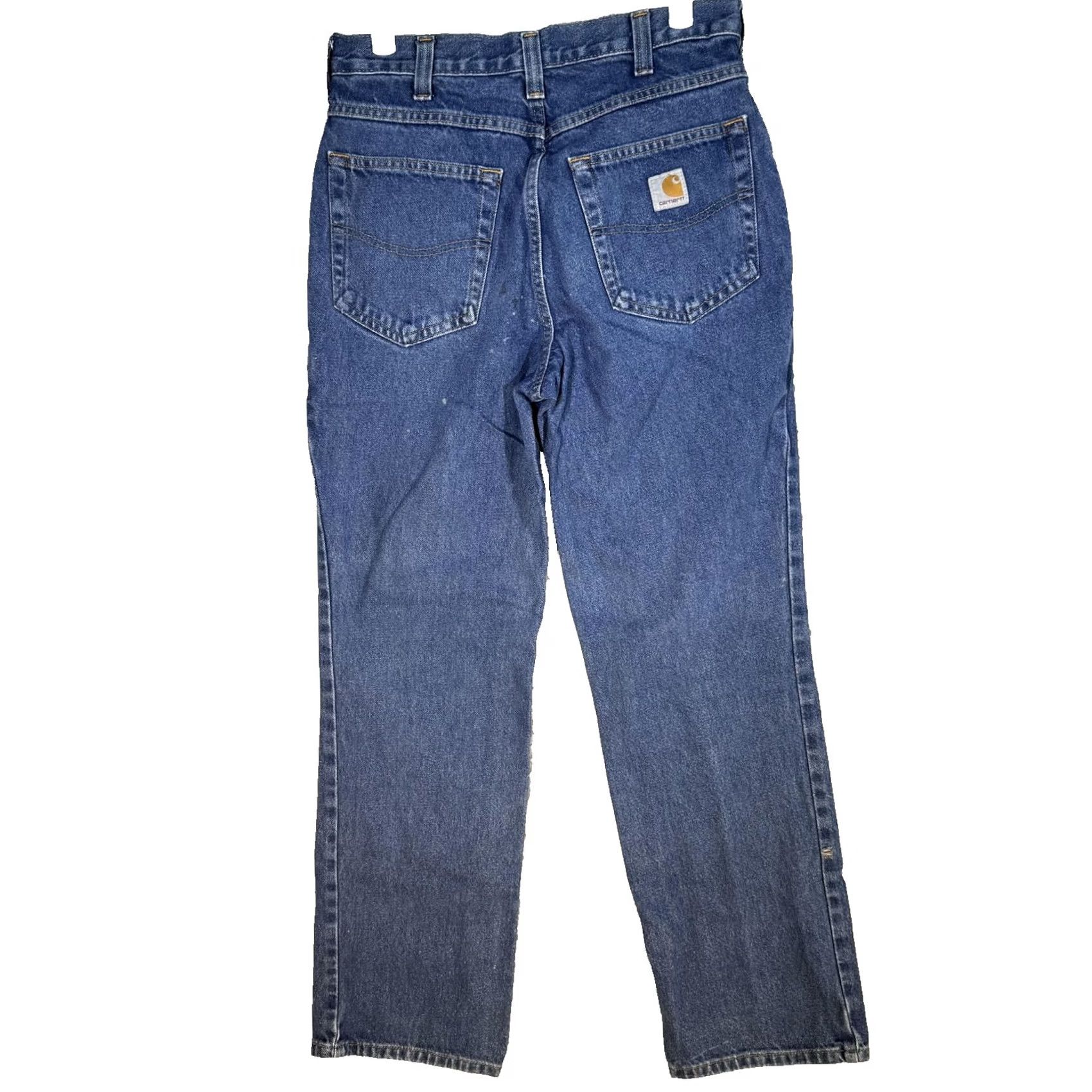 Carhartt VINTAGE Carhartt Jeans Mens 29x30 Blue Relaxed Fit Straight Leg Workwear Denim Zip Fly Size US 29 - 2 Thumbnail