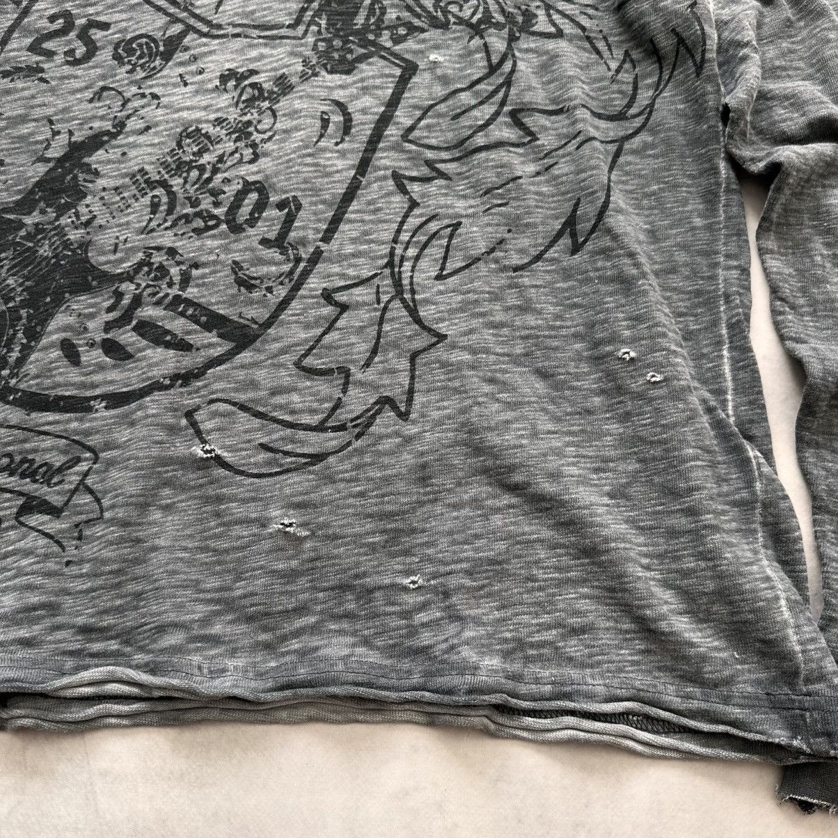 Hysteric Glamour Y2K Tribal Distressed Long Sleeve Hoodie Number Nine Style Size US L / EU 52-54 / 3 - 5 Thumbnail