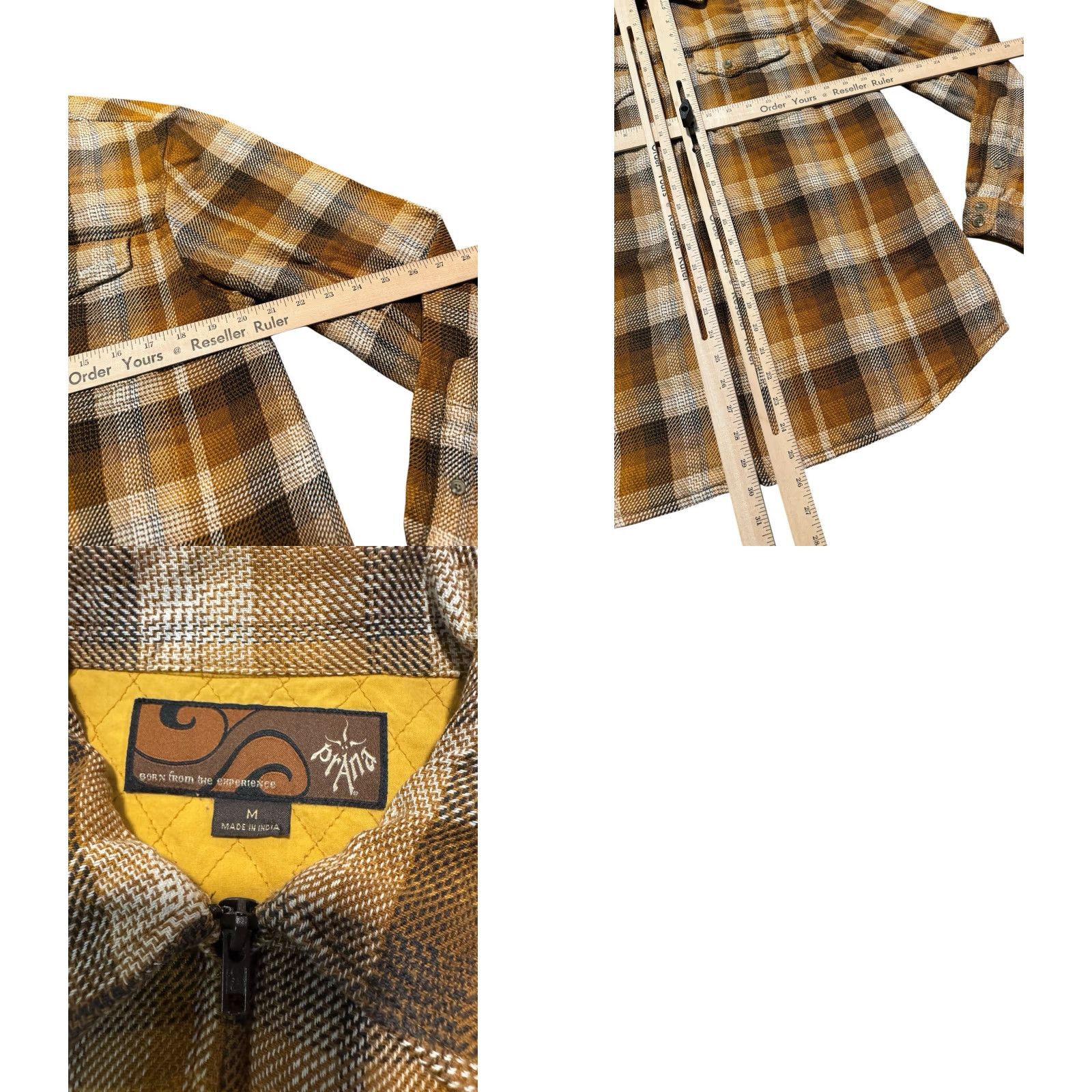 Prana VINTAGE Prana Heritage Zip Flannel Shirt Jacket Prana Heritage Zip Flannel Shirt Jacket Men L Gold Plaid Shacket Workwear Size US M / EU 48-50 / 2 - 10 Thumbnail