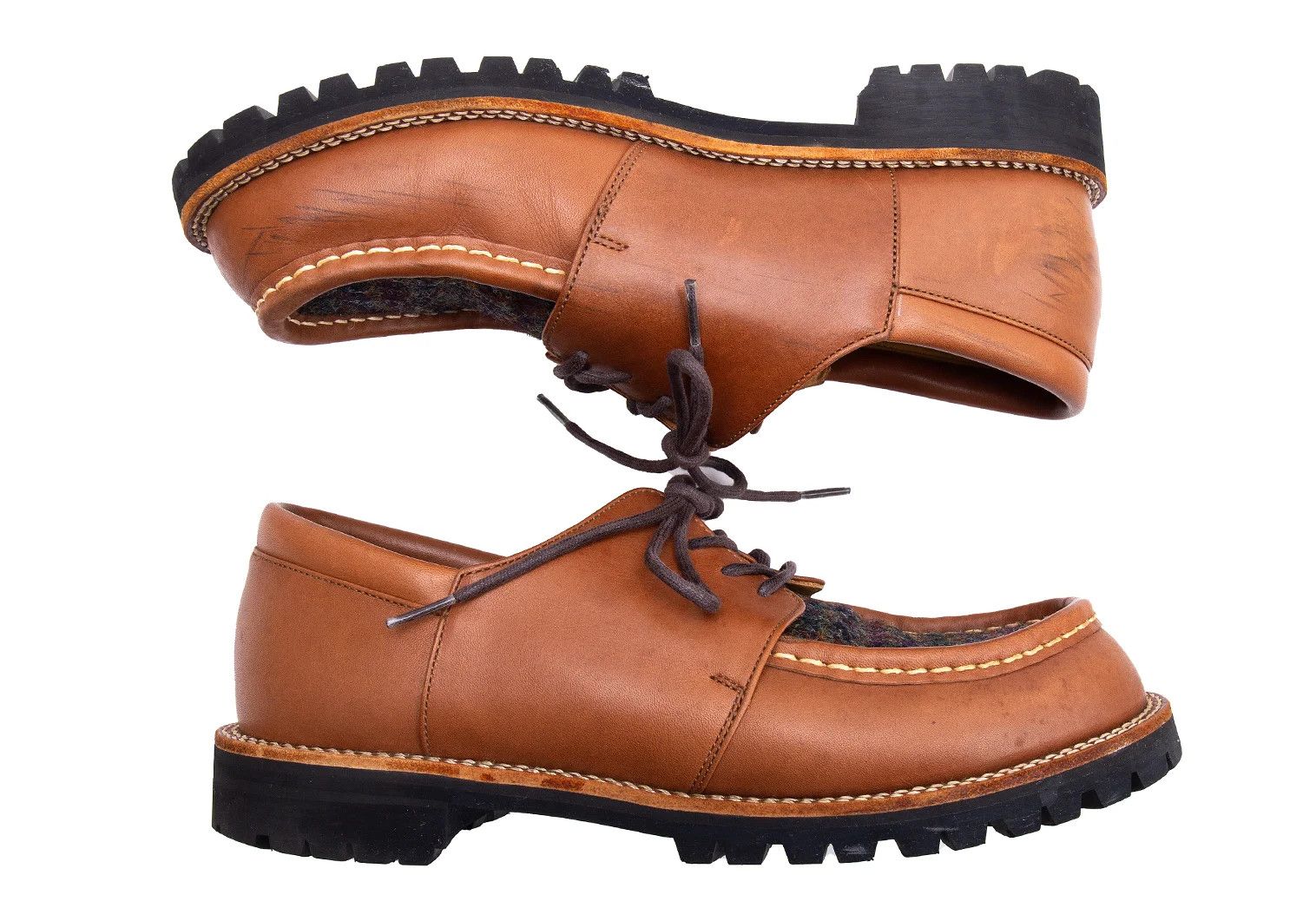Junya Watanabe T and Leather Austrian Shoes in Brown, Size 27cm Size US 9 / EU 42 - 3 Thumbnail