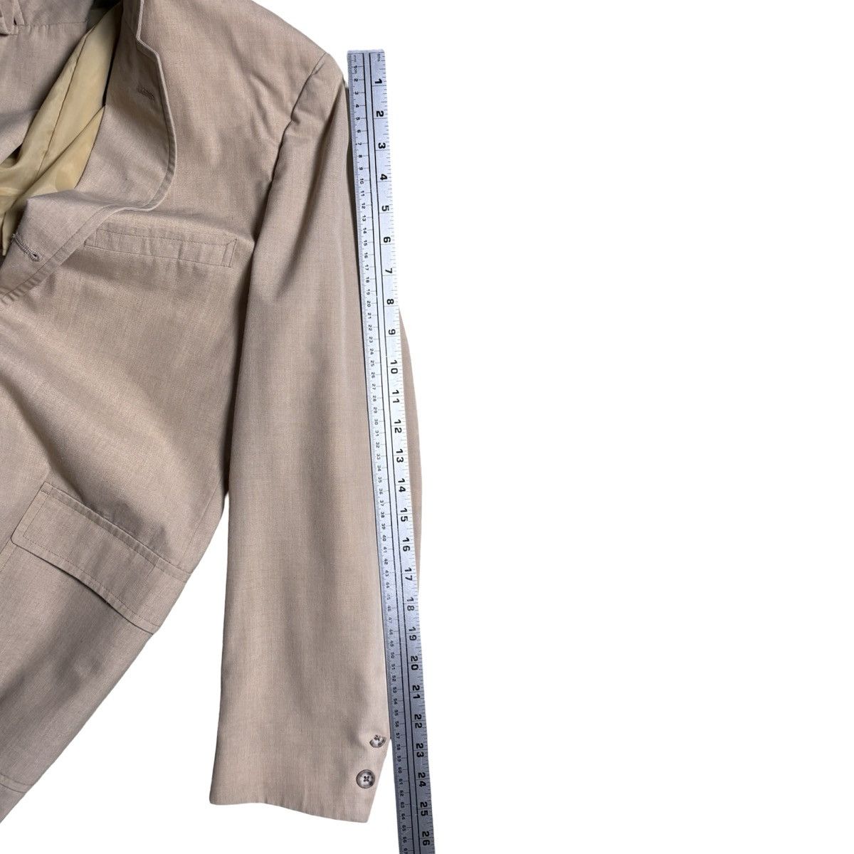 Other Vintage 80s Beige Cotton Blazer Men's L 42 Casual Formal Size 42R - 9 Thumbnail