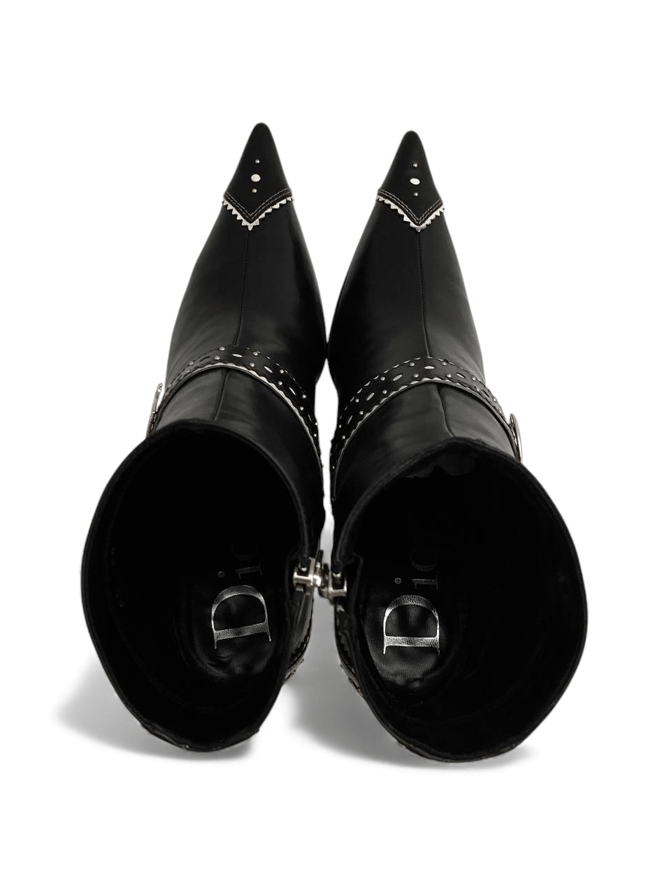 Dior Dior x Galliano D Logo Pearl Black Leather Ankle Boots Y2K Size US 6.5 / IT 36.5 - 13 Thumbnail