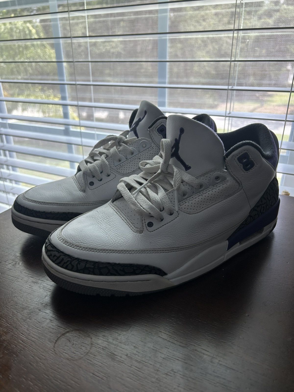 Jordan Brand White dark iris Jordan 3’s Size US 10.5 / EU 43-44 - 3 Thumbnail