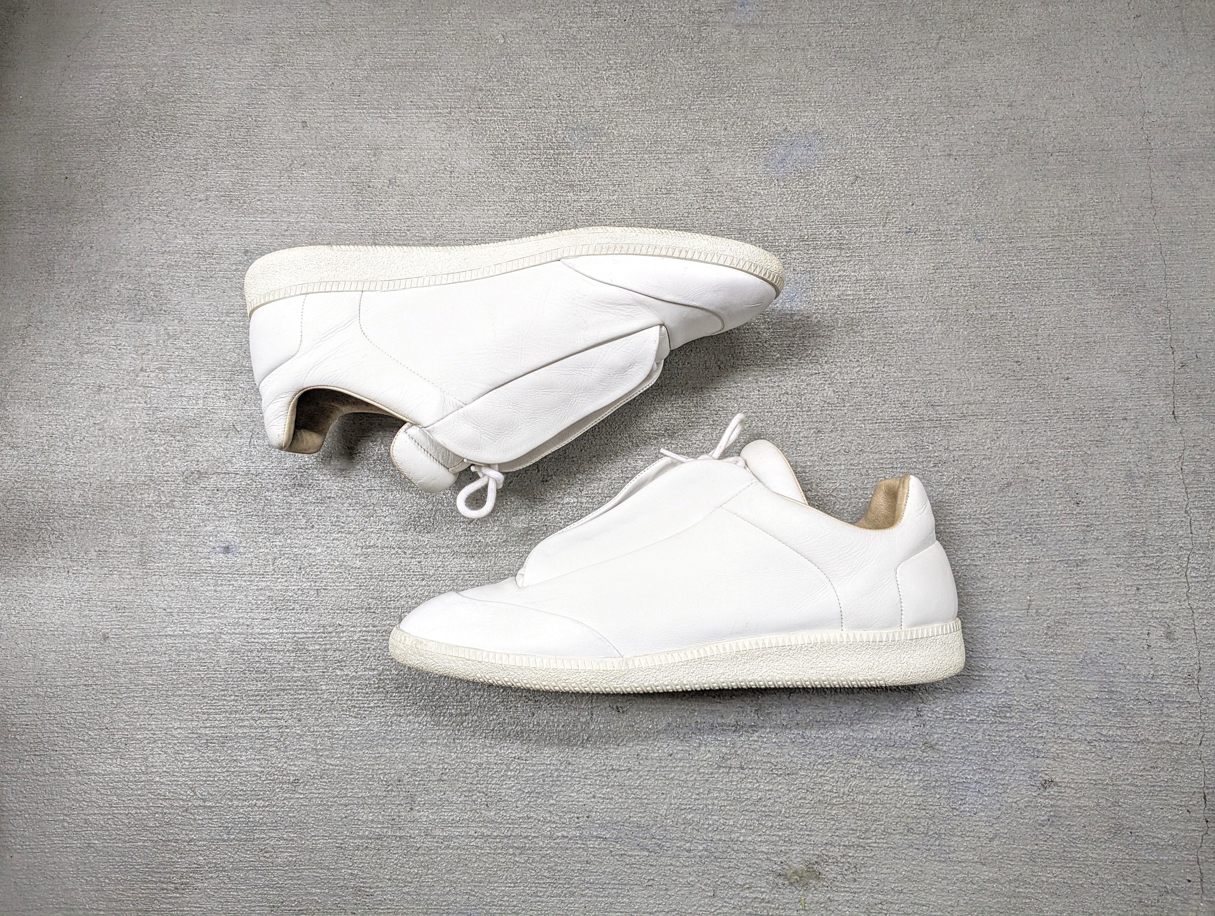 Pre-owned Maison Margiela Future White Size 13 46 Low Tops Leather Shoes