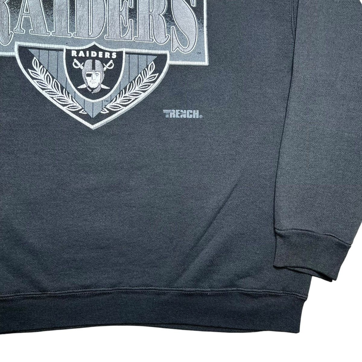 NFL × Vintage 1990s NFL Los Angeles Raiders Spell Out Graphic Sweatshirt Size US XL / EU 56 / 4 - 16 Thumbnail