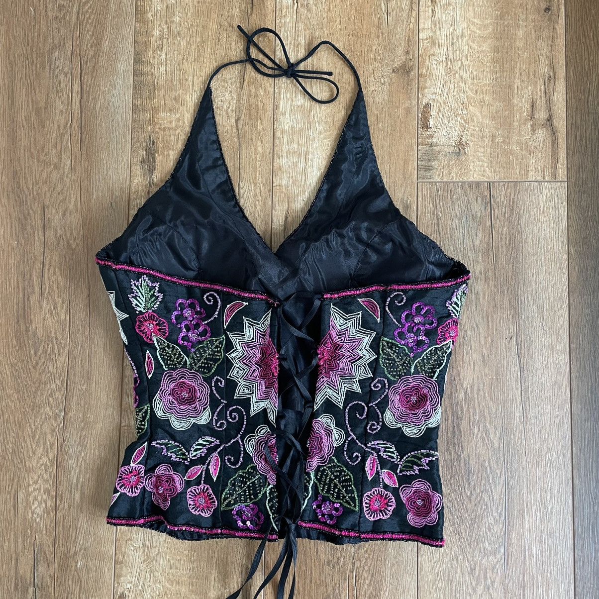 Other Aftershock RARE Y2K Coquette Corset Halter Top Size M / US 6-8 / IT 42-44 - 2 Thumbnail