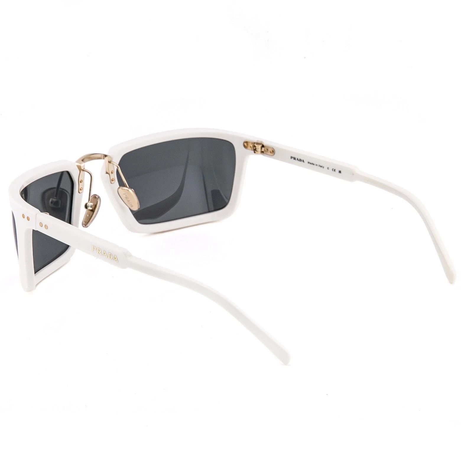Prada PRADA A11 PRA11S White Gold Logo Wrap Mask Sunglass A11S Size ONE SIZE - 2 Thumbnail