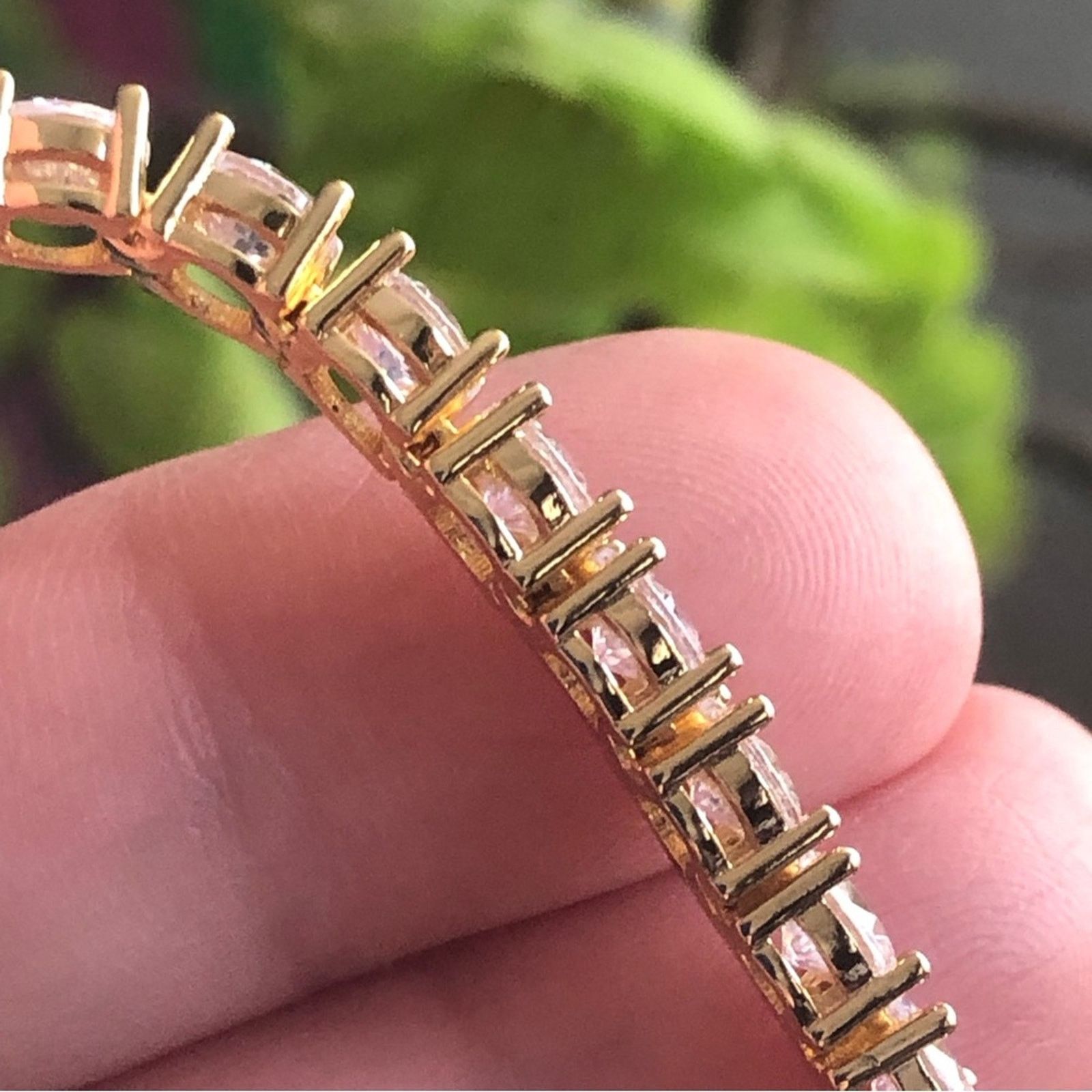 Jewelry Men’s 5mm round cubic zirconia 14k GP bracelet 7” Size ONE SIZE - 11 Thumbnail