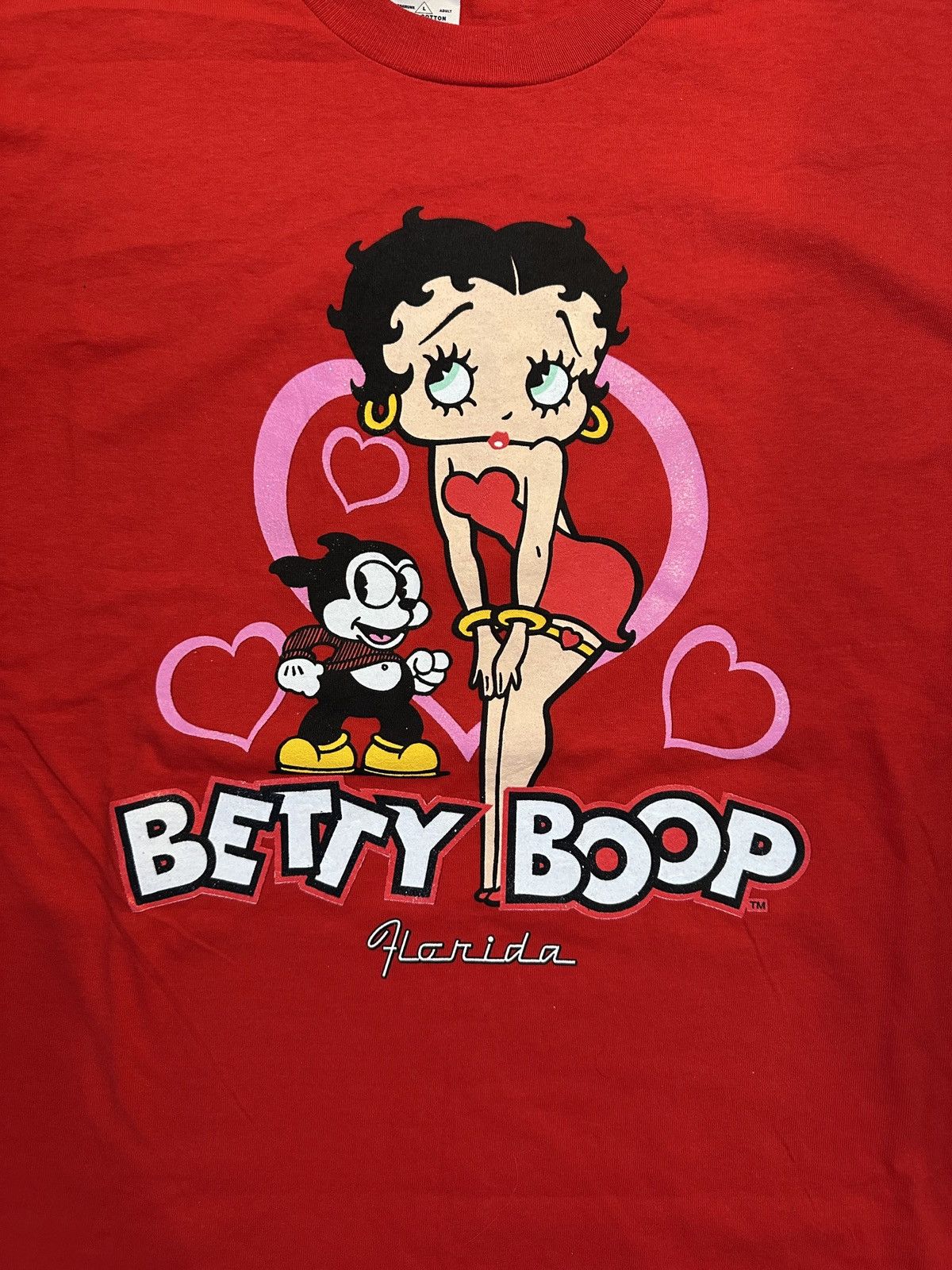 Vintage 2005 Betty Boop Felix The Cat Red Florida Tee Size US L / EU 52-54 / 3 - 1 Thumbnail