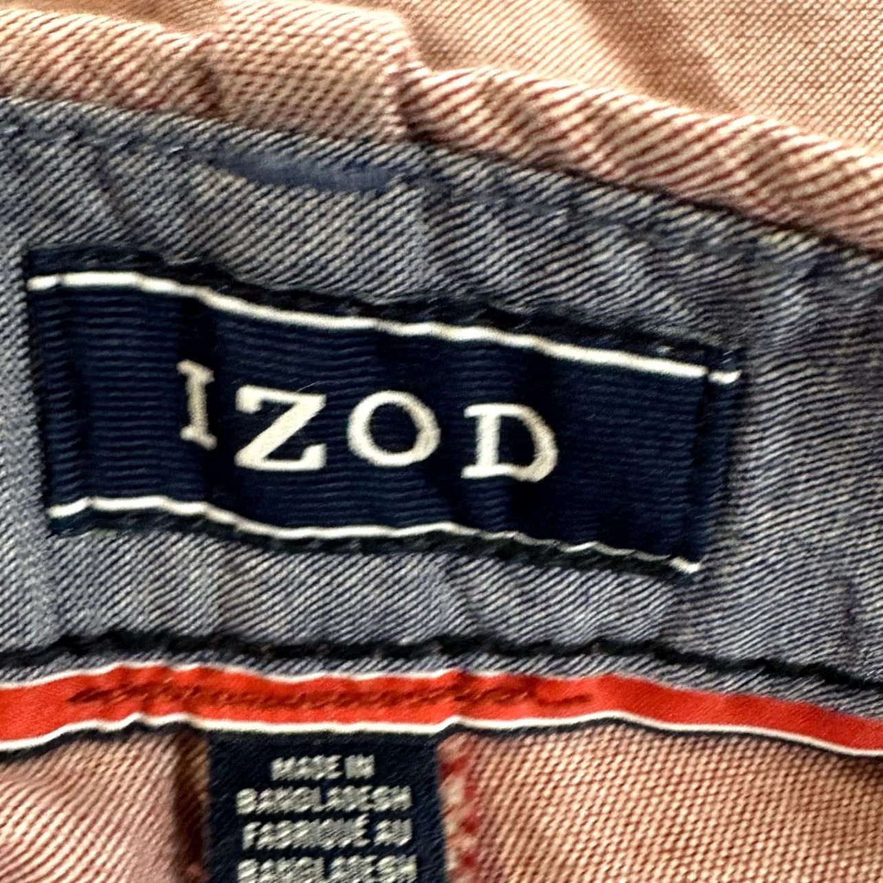 Izod VINTAGE Izod Khakis Shorts Mens 36X10.5 Light Red Cotton Flat Front Casual Pockets NEW Size US 36 / EU 52 - 4 Thumbnail