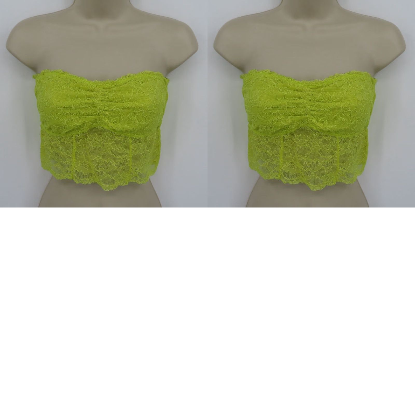 American Eagle Outfitters American Eagle Outfitters Women M Yellow Floral Lace Strapless Bandeau Bra Bralette Wireless N/A Size ONE SIZE - 8 Thumbnail