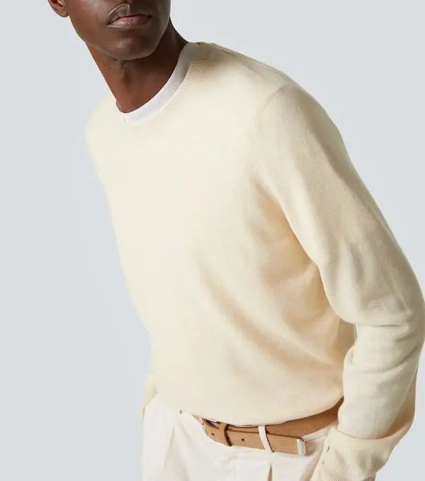 Brunello Cucinelli o1y0526 Crewneck Sweater in Pastel Yellow Size US XL / EU 56 / 4 - 4 Thumbnail