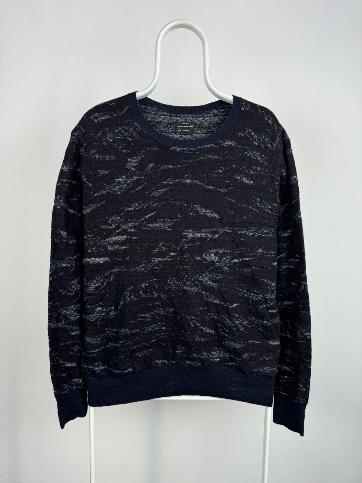 Allsaints All Saints Cotton Wool Linen Diablo Crew Sweatshirt Size US XL / EU 56 / 4 - 1 Thumbnail
