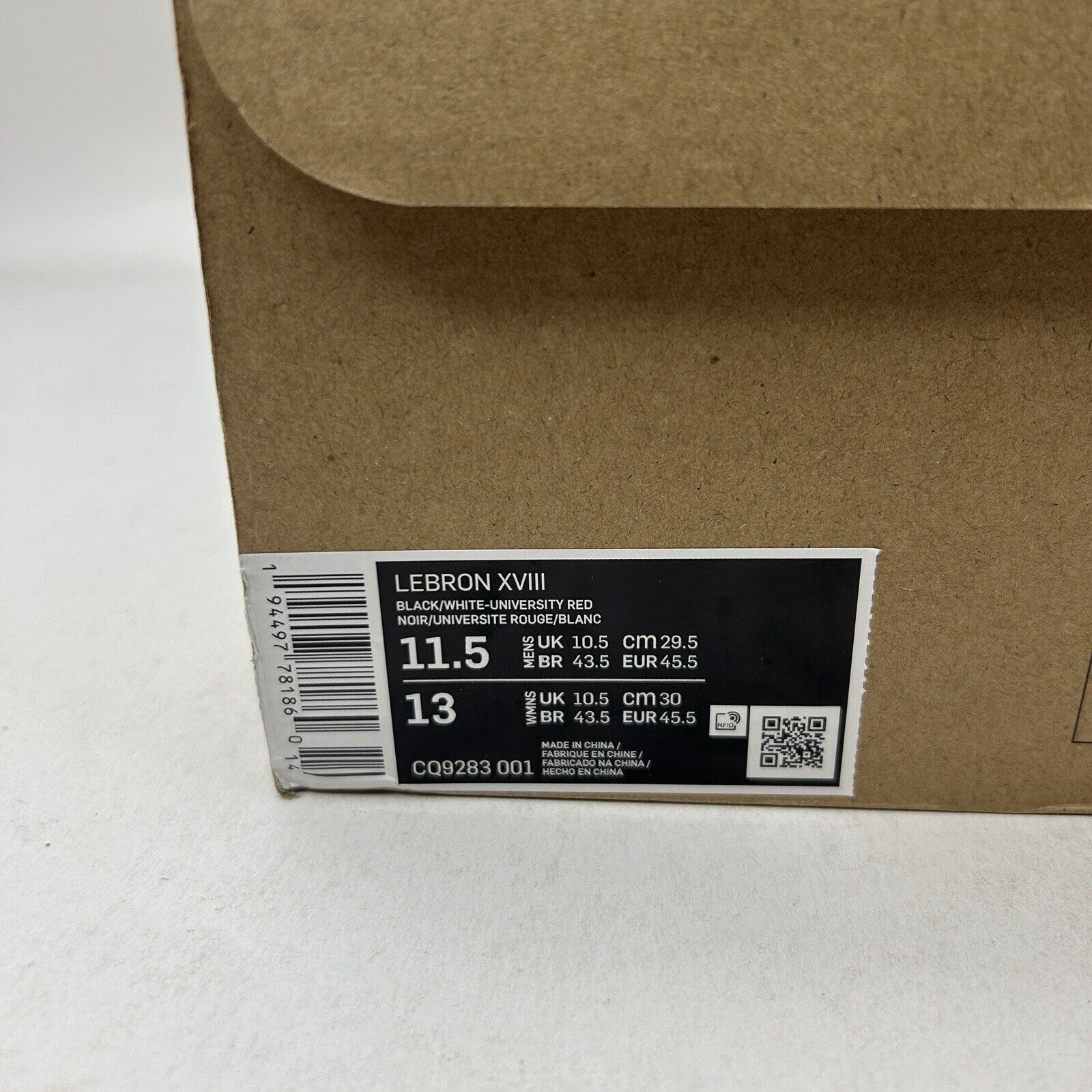 Nike Nike LeBron 18 XVIII "Bred/Black University Red” 2023 Size US 11.5 / EU 44-45 - 5 Thumbnail