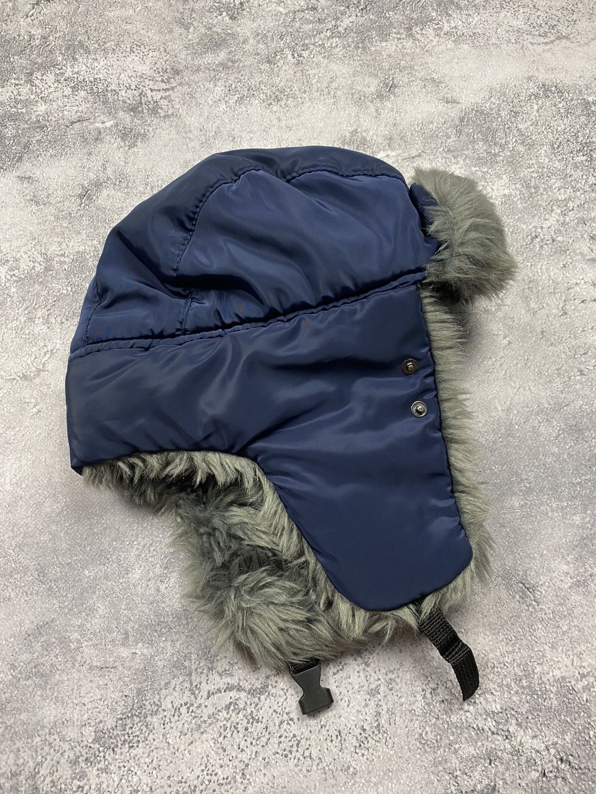 Japanese Brand Vintage Y2K Trapper Ushanka Blue Hylon Faux Fur Mohair Hat Size ONE SIZE - 5 Thumbnail