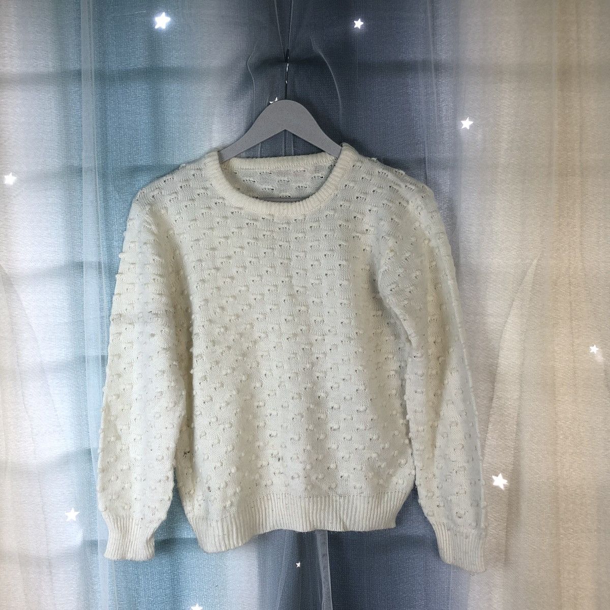Homespun Knitwear × Japanese Brand Japanese Brand White Shag Knitwear #7406 Size S / US 4 / IT 40 - 1 Thumbnail