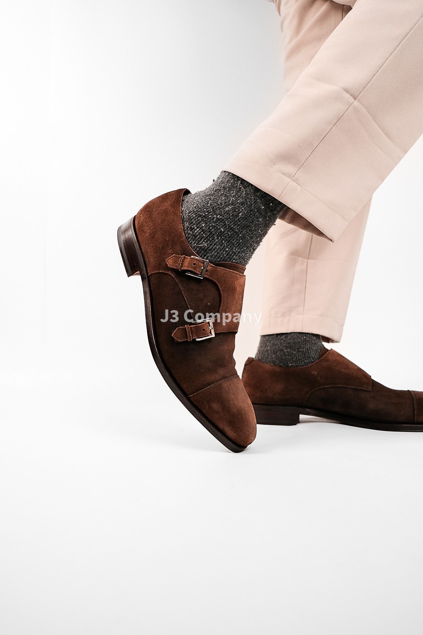 Carmina Carmina Double Monk Strap Shoes Suede Brown Size US 11 / EU 44 - 3 Thumbnail