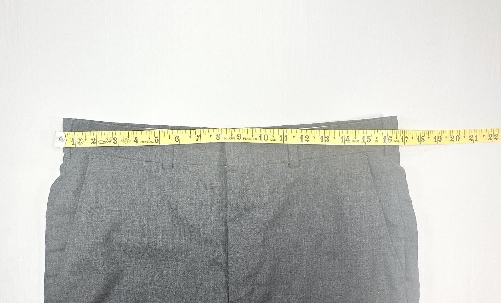 London Fog London Fog Flat Front Polyester/Wool Dress Pants Gray 34/30 Size US 34 / EU 50 - 3 Thumbnail