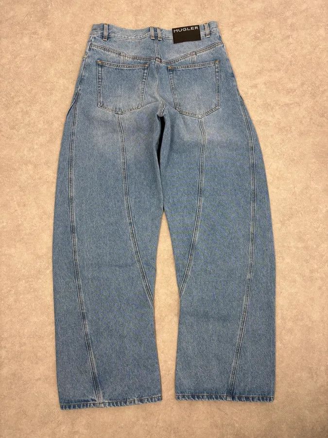 Mugler AW2025 Mugler Spiral Oversized Blue Denim Jeans Size US 33 - 7 Thumbnail