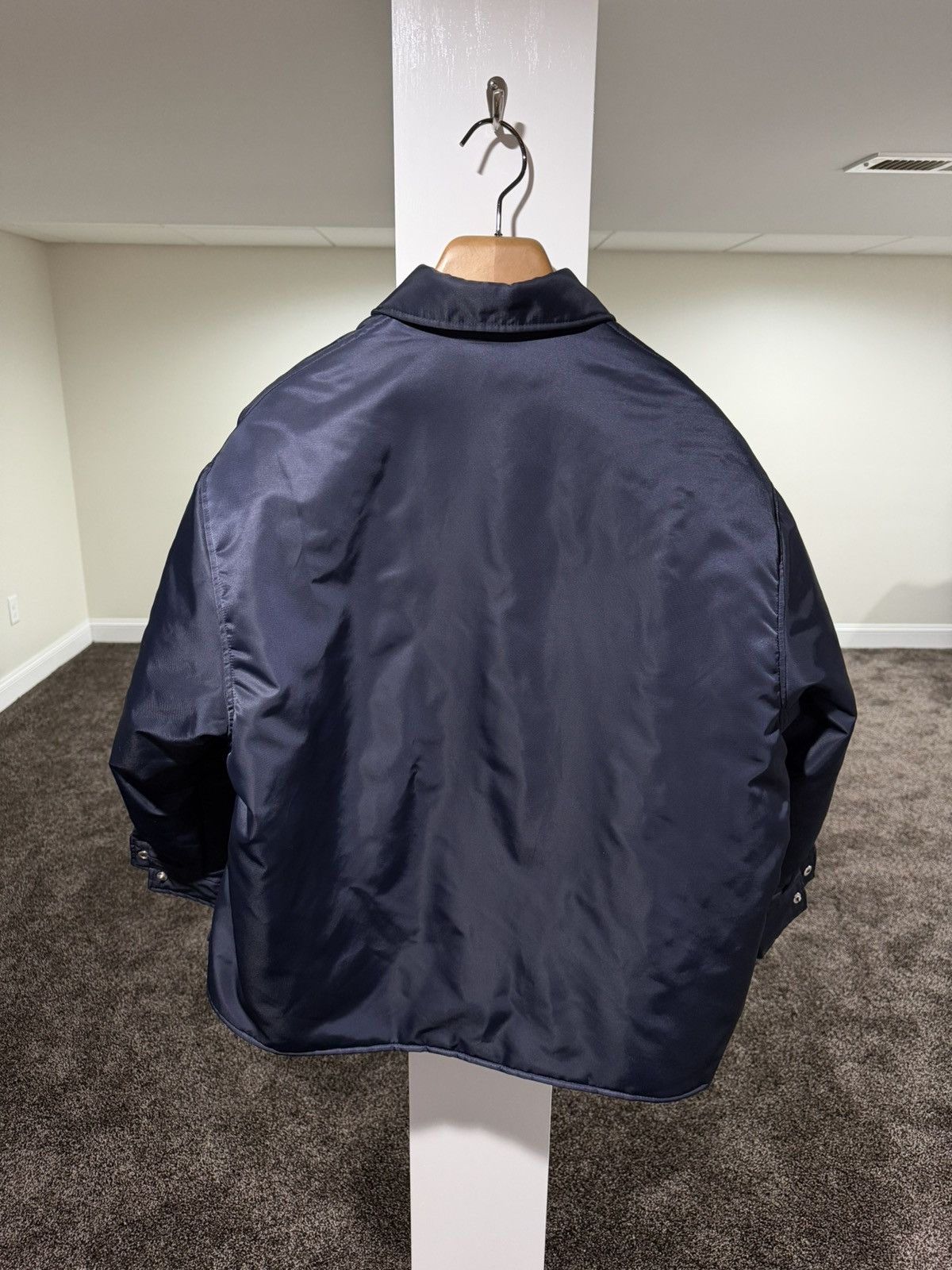 Prada Prada Re-Nylon Padded Checked Line Blouson Navy Jacket Size XXS / US 00 / IT 34 - 2 Thumbnail
