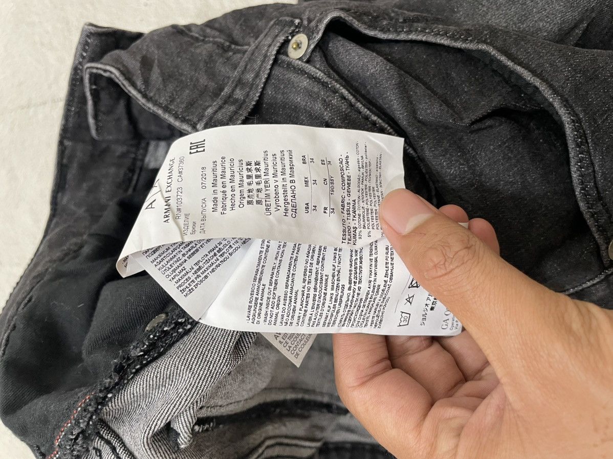 Armani Exchange Armani Exchange Black Biker Jeans w/ Ribbed Knee Panels LGB Size US 34 / EU 50 - 6 Thumbnail