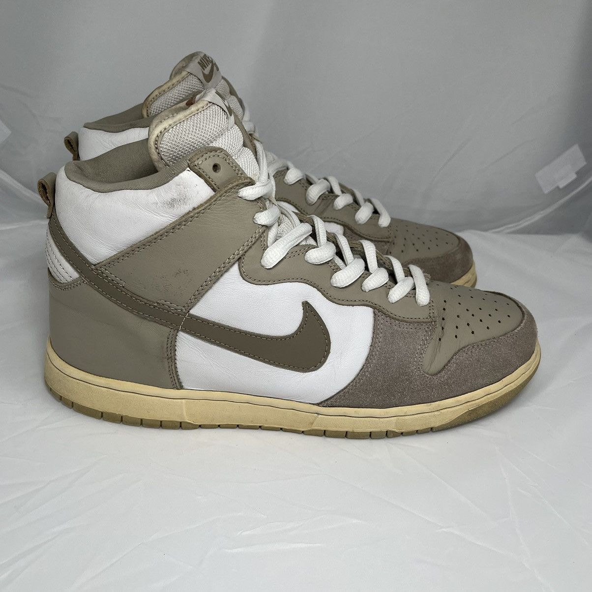 🔥GRAIL Vintage Size Nike Dunk High Pro SB White Khaki